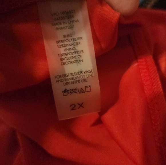 Red Bikini Bottom 2X Bobbie Brooks Beach Swim Plus A135 - Picture 4 of 4